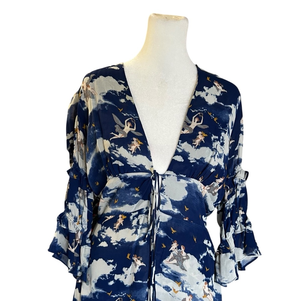 Reformation Lauralei Dress - Heaven Print Sz 10 - Picture 4 of 8